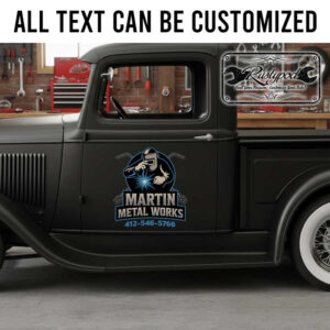 personalized metal work lettering decal welding company lettering decal iron work lettering decal garage sticker 13828