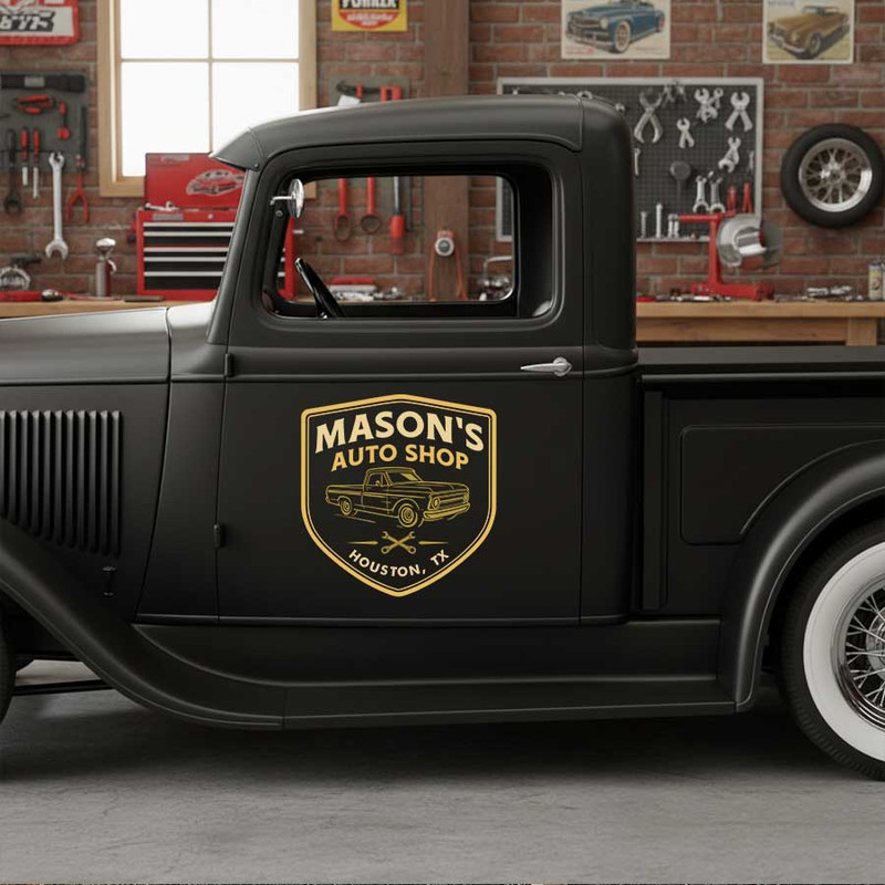 personalized auto shop decal garage sign lettering decal vehicle graphics hot rod sticker 13830 - Image 3