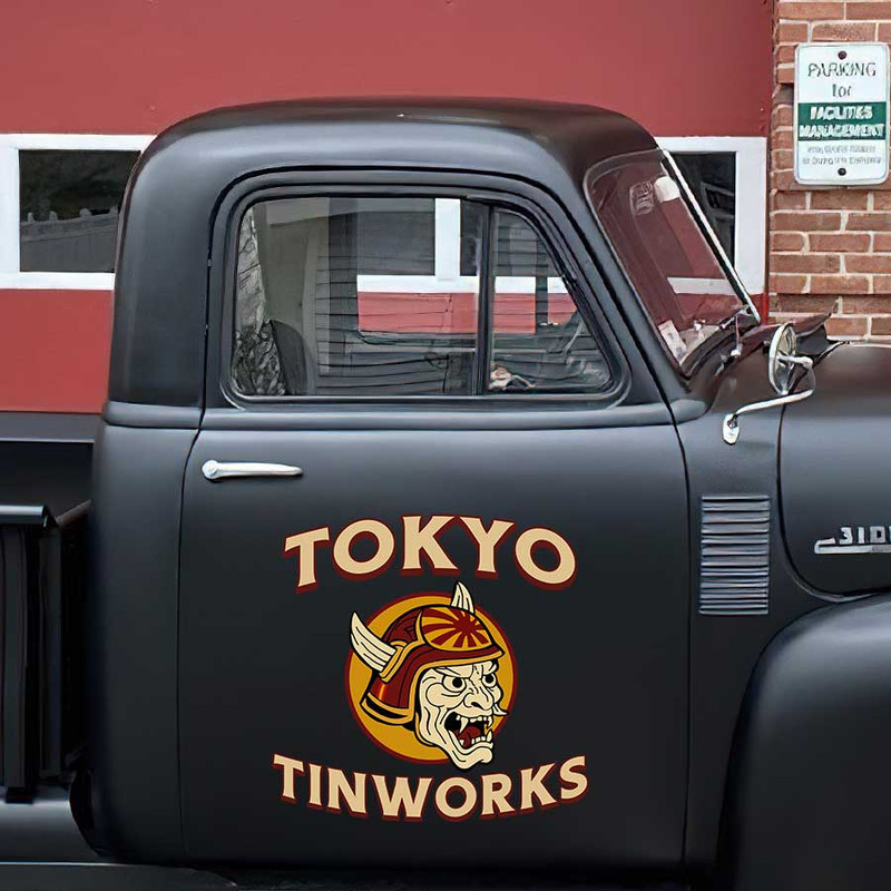 personalized japanese garage lettering decal hot rod decal rat rod door sign kustom kulture sticker 13831 - Image 3