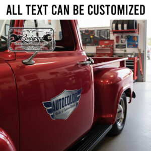 personalized paint shop sign decal body and custom work sign decal garage lettering hot rod sticker 13834