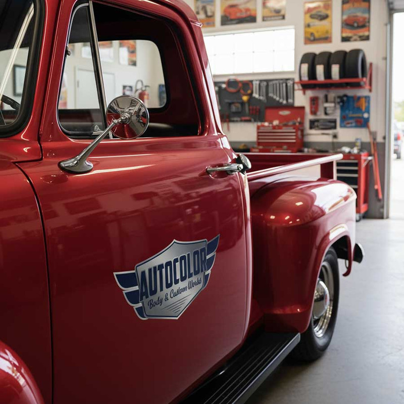 personalized paint shop sign decal body and custom work sign decal garage lettering hot rod sticker 13834 - Image 3