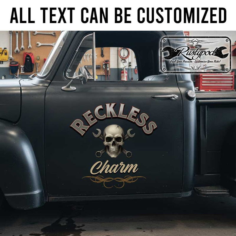 personalized pinstriping art lettering decal shop truck lettering decal hot rod lettering decal kustom kulture sign writing sticker 13848