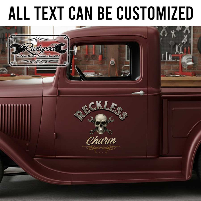 personalized pinstriping art lettering decal shop truck lettering decal hot rod lettering decal kustom kulture sign writing sticker 13848 - Image 2