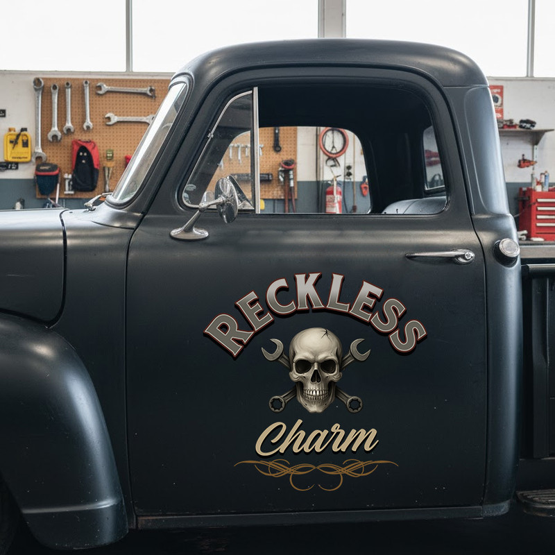 personalized pinstriping art lettering decal shop truck lettering decal hot rod lettering decal kustom kulture sign writing sticker 13848 - Image 3