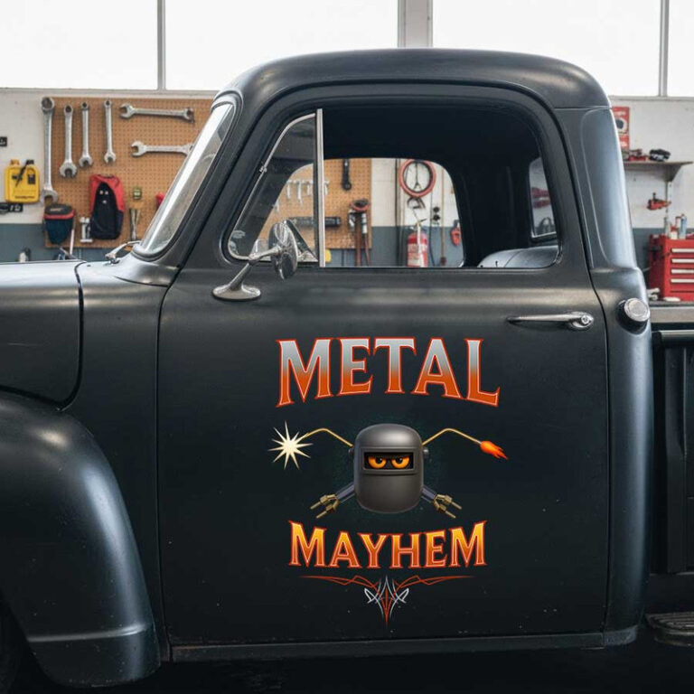 personalized metal work lettering decal welding company lettering decal ...
