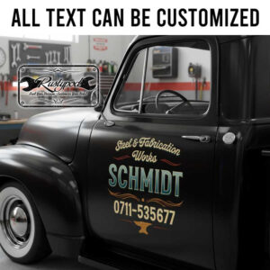 personalized steel and fabrication work lettering decal metal work lettering decal vehicle lettering decal pinstriping art welding sticker 13855