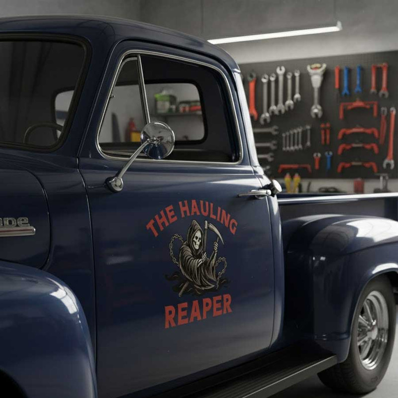 personalized reaper logo lettering decal hot rod lettering decal rat rod door art sticker 13857 - Image 3