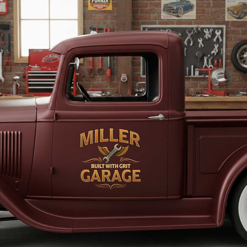 personalized wrench wing lettering decal vehicle lettering decal hot rod decal kustom kulture sticker 13865 - Image 3