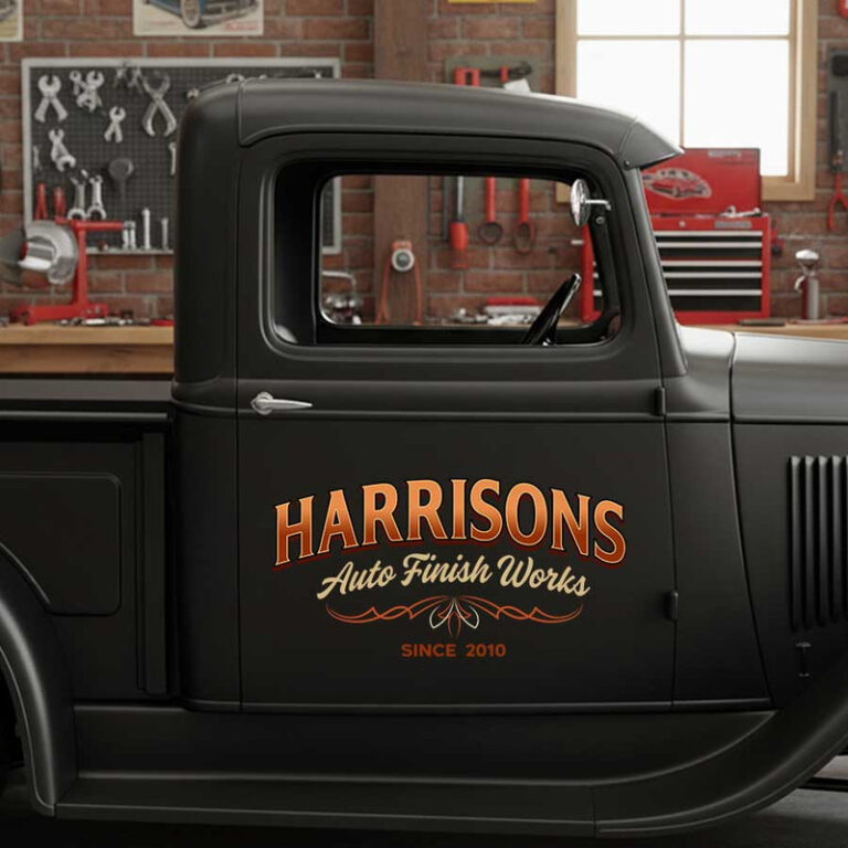 personalized auto garage sign decal pinstriping art decal patina ...