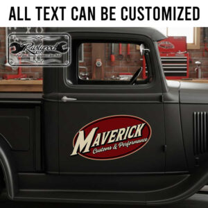 personalized customs and performance garage lettering decal hot rod decal kustom kulture sticker 13873