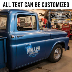 personalized welding company sign decal fabrication works metalworks lettering decal car graphics sticker 13874