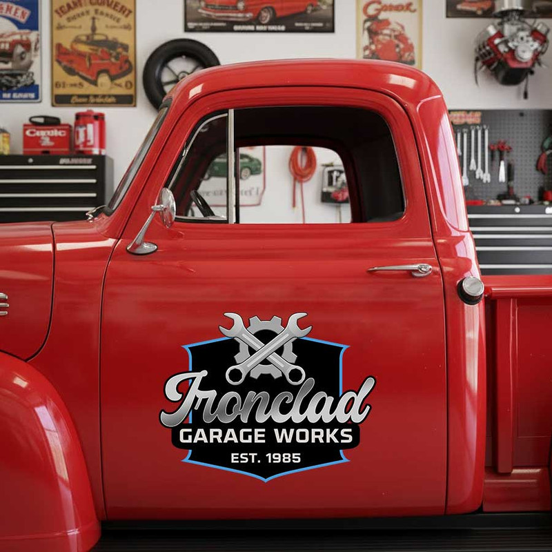 personalized gearhead and wrench lettering decal vintage sign writing decal hot rod lettering repair shop sign sticker 13875 - Image 3