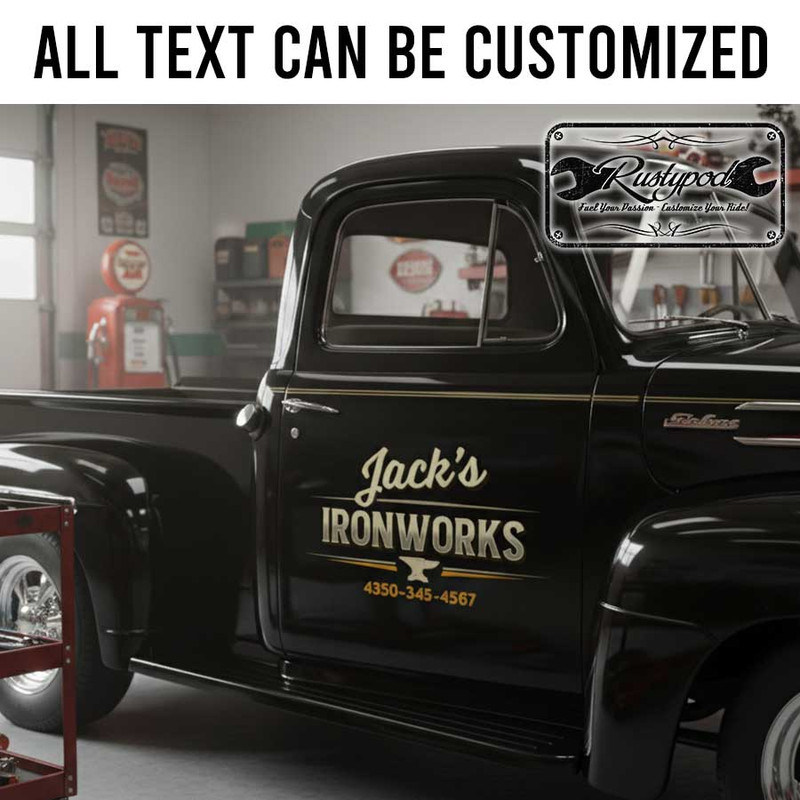 personalized ironwork garage sign decal blacksmitth sign decal welding company sign sticker 13877