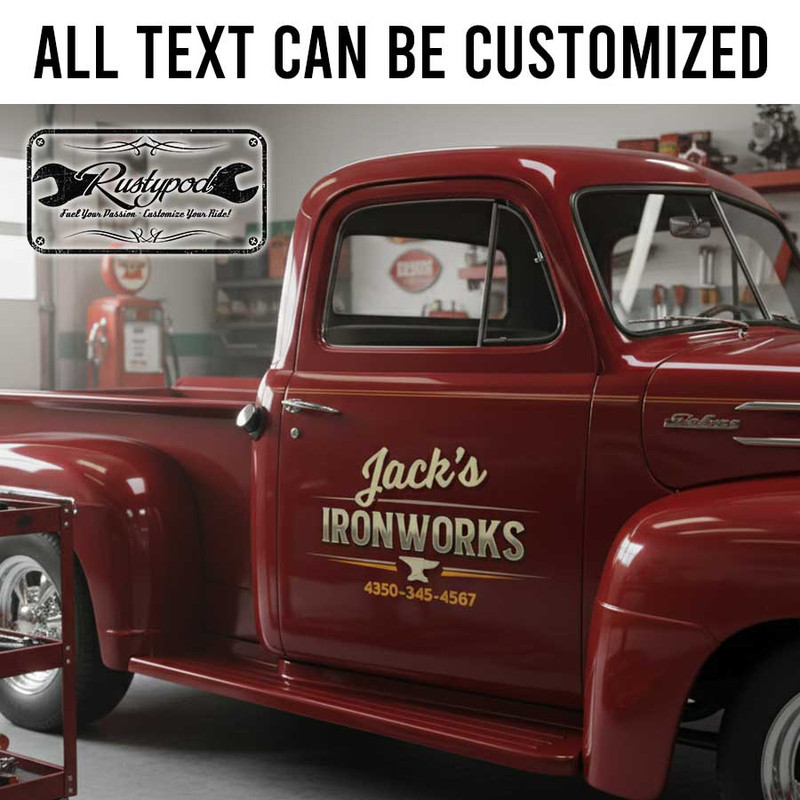 personalized ironwork garage sign decal blacksmitth sign decal welding company sign sticker 13877 - Image 2