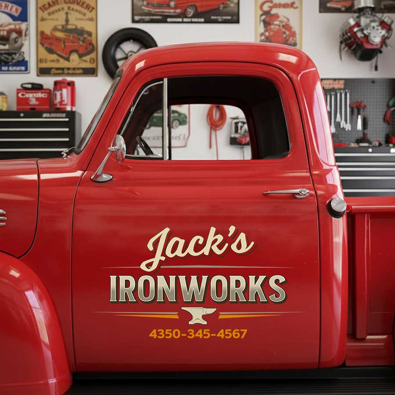 personalized ironwork garage sign decal blacksmitth sign decal welding company sign sticker 13877 - Image 3