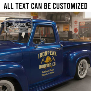 personalized roofing company lettering decal hammer logo lettering decal vehicle lettering sticker 13883
