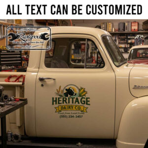 personalized dairy company sign decal farm lettering decal car graphics decal truck graphics sticker 13893