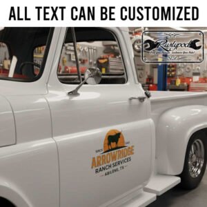 personalized farm lettering decal ranch services lettering decal long horn logo sticker 13898