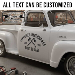 personalized lumberworks lettering decal woodworking sign decal axe logo sticker 13909