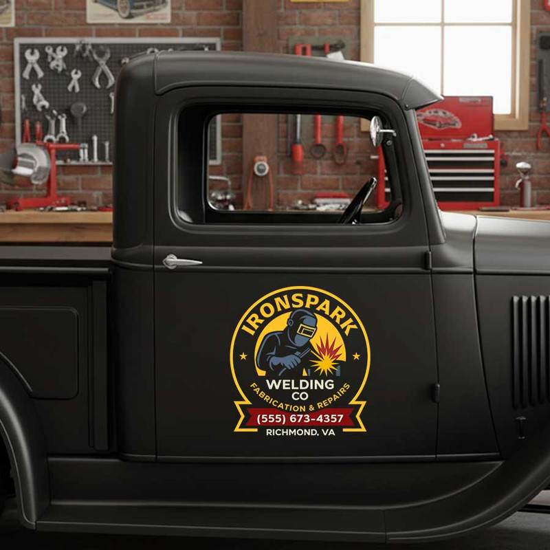 personalized ironwork company lettering decal welding company sign decal farbrication garage sign sticker 13911 - Image 3