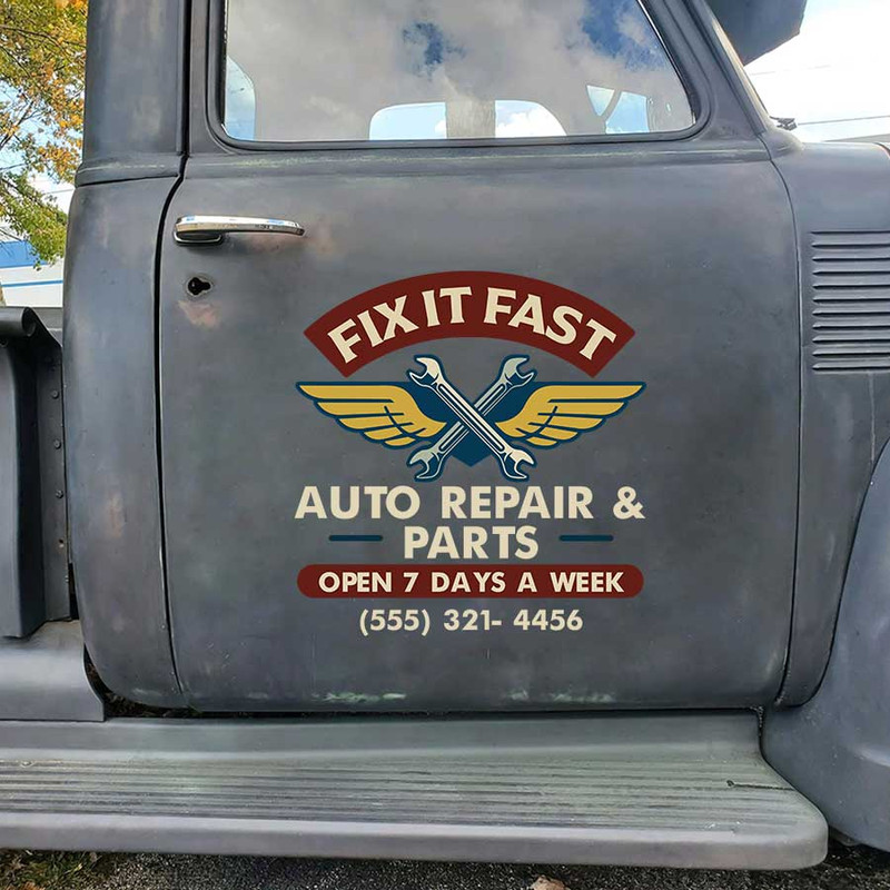 personalized crossing wrench and wings hot rod lettering decal car lettering decal sticker 13913 - Image 3