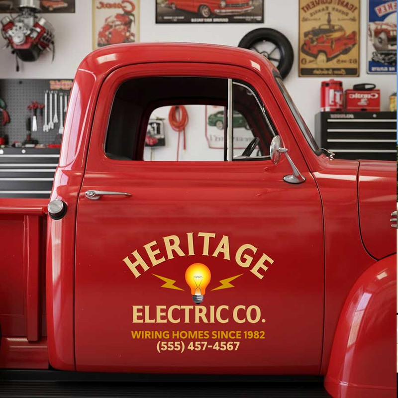 personalized electric company sign truck graphics pick up door sign sticker 13915 - Image 3