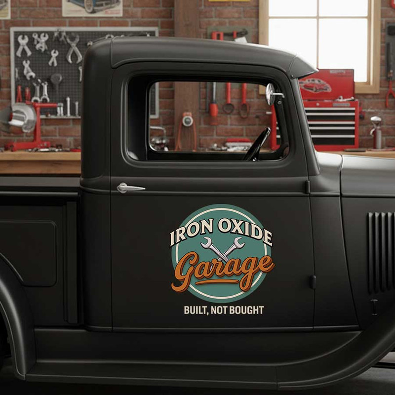 personalized crossing wrench lettering decal hot rod garage sign decal rat rod door art sticker 13919 - Image 3