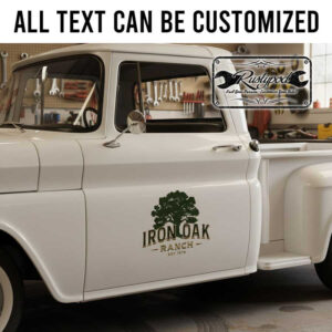 personalized oak logo lettering decal farm sign ranch lettering decal kustom kulture sticker 13928
