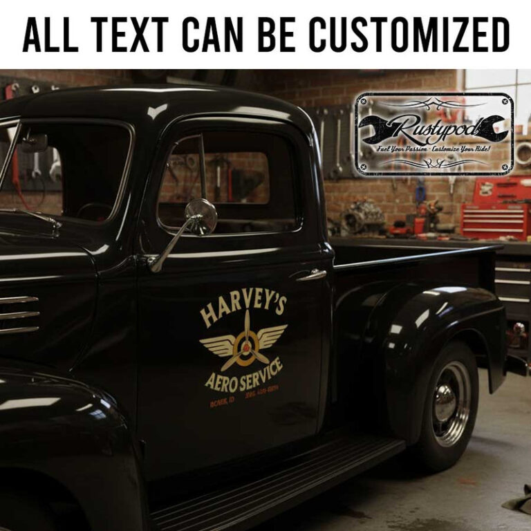 personalized aero service sign decal aircraft nose art lettering decal ...