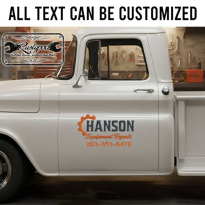 personalized gear head lettering decal equipment repair garage decal vehicle graphics sticker 13933