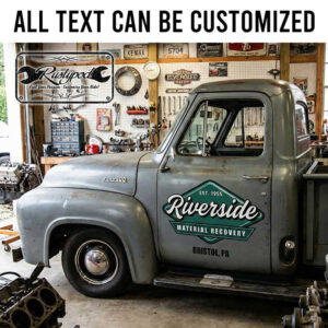 personalized recovery garage sign decal vehicle lettering decal truck graphics sticker 13953