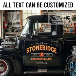 personalized truck graphics decal construction company sign decal truck lettering sticker 13954