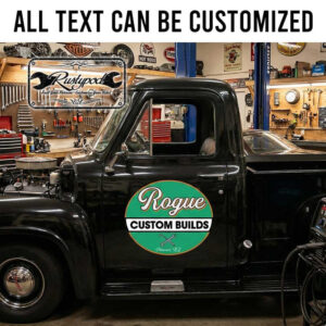 personalized custom build garage sign decal recovery garage lettering decal hot rod sticker 13955
