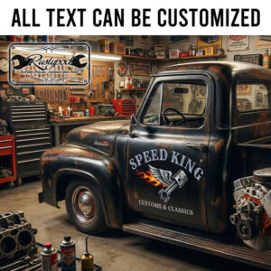 personalized flying piston hot rod lettering decal customs and hot rods decal rat rod door art sticker 13960