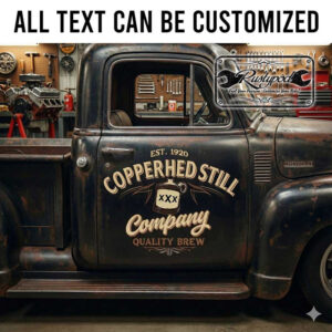 personalized brew house lettering moonshine lettering decal hot rod sticker 13964