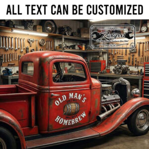 personalized homebrew sign decal hot rod decal moonshine lettering sticker 13967