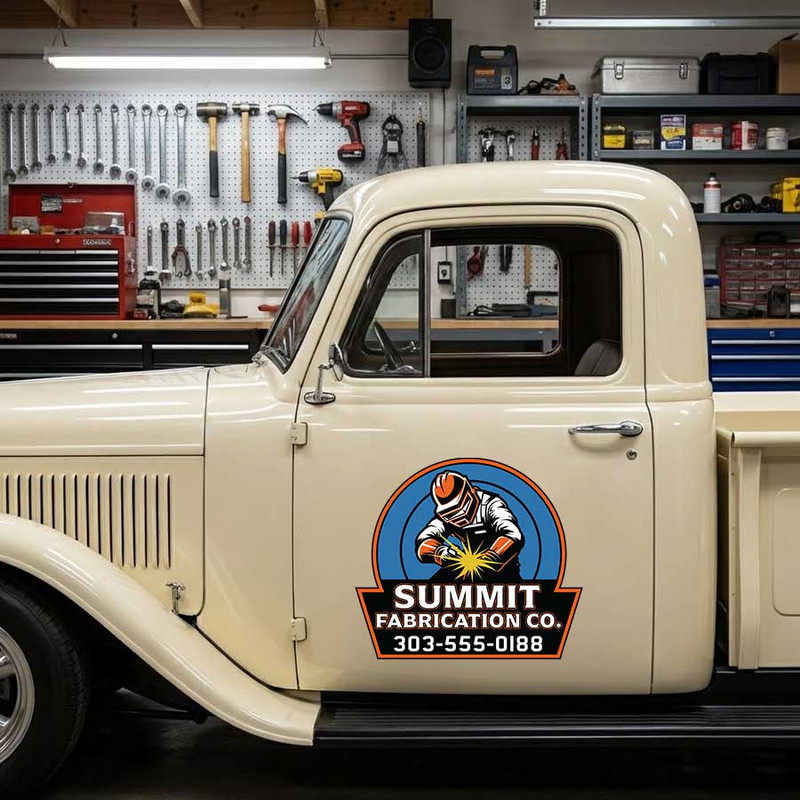 personalized welding company sign decal fabrication works metalworks lettering decal car graphics sticker 13979 - Image 3