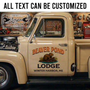 personalized beaver lodge lettering decal hot rod decal car lettering sticker 13988