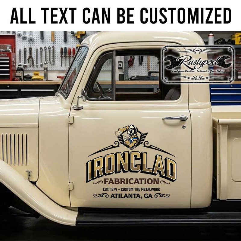 personalized welding company sign decal fabrication works metalworks lettering decal car graphics sticker 13989