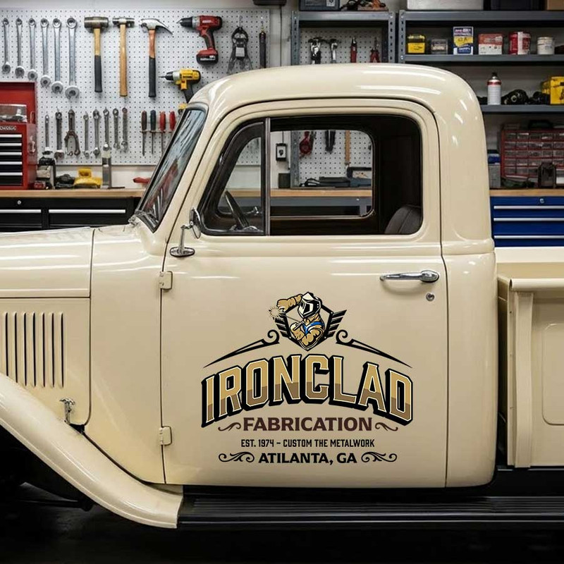 personalized welding company sign decal fabrication works metalworks lettering decal car graphics sticker 13989 - Image 3