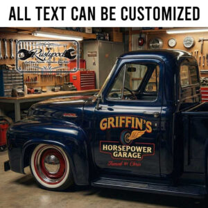 personalized horsepower garage lettering decal wing wheel logo decal motorcycle garage sign sticker 13997