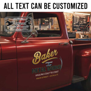 personalized metal works lettering deccal iron work lettering decal black smith lettering decal welding company sign sticker 14001