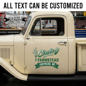 personalized farmstead lettering decal truck graphics door art decal car lettering decal kustom kulture sticker 14006