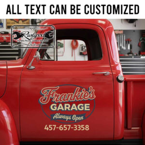 personalized garage lettering sign decal hot rod decal shop truck door sign kustom kulture sign writing sticker 14012