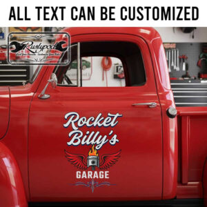 personalized piston logo lettering decal pinstriping art sign decal kustom kulture sticker 14013