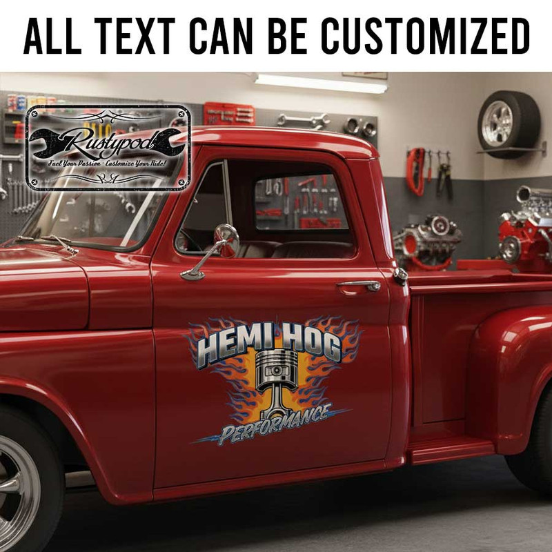 personalized performance garage sign decal company lettering decal muscle car sticker 14014 - Image 2