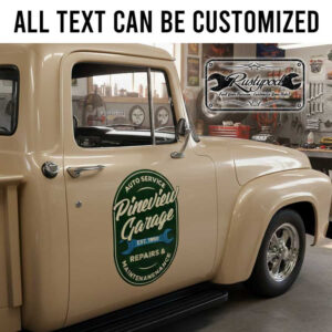 personalized auto service garage lettering decal repair service sign decal shop truck door art sticker 14015