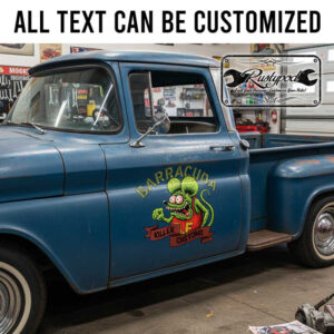 personalized rat fink lettering rod shop door sign rat rod lettering kustom kulture sticker 14017
