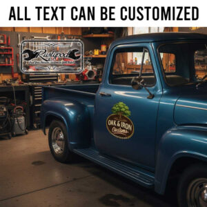 personalized hot rod lettering decal wood working handcraft lettering decal customs shop sticker 14019
