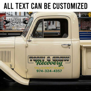 personalized recovery garage sign decal vehicle lettering decal truck graphics sticker 14023